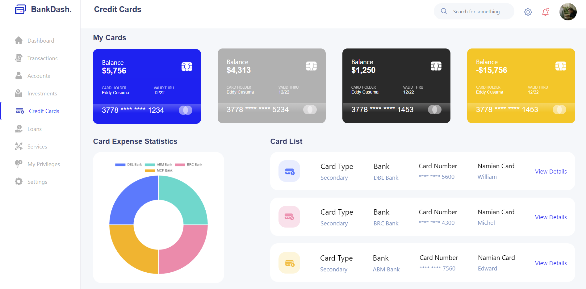 BankDash app