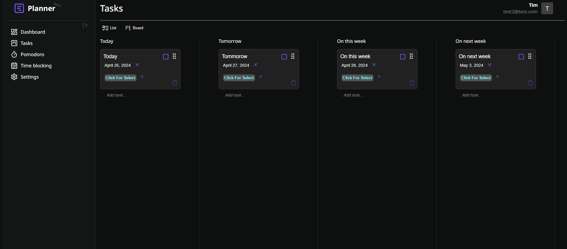 Planner app